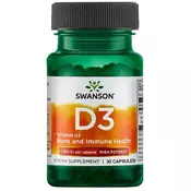 Swanson – Vitamin D-3 1000 IU, 30 kapsul