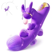 SuperLove 4in1 Dual Flapping, Heating Rabbit Vibrator Purple