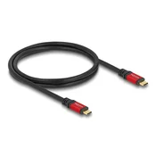 Delock USB kabel 5 Gbps, USB Type-C muški na muški, PD 3.0, 100 W, E-Marker, 1 m, crveni metal