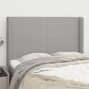 Vidaxl vidaXL Vzglavje s krilci svetlo sivo 147x16x118/128 cm blago