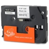 Kompatibilen trak za Brother TZe-FX221/TZ-FX221/PT/P-Touch 9mm, prilagodljiv (Flexible) - črn izpis/bel trak