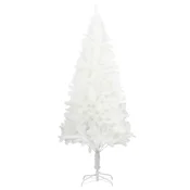 Vidaxl Umetna novoletna jelka z realističnimi iglicami bela 150 cm