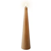 Kaemingk LED sveča, voščena, dekorativna, stožec, rjava, na baterije, 27,8 cm, 1 kos.