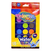 Patio Akvarelne barve Colorino 18 barv v kompletu z 2 čopičema 1 kos.