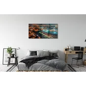 tulup.si Stenska plošča za kuhinjo Gdansk river noč panorama 140x70 cm