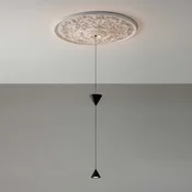 Karman Moonbloom LED viseča luč 2fl O75cm 2,700K - Dnevna soba/jedilnica - Dizajn - črna mat, bela - Mavec/glina