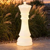Lucande LED talna svetilka Gambi, šahovska figura dama, CCT, IP44 - Dizajn - bel - Plastika