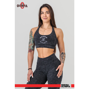 Ženski nedrček Nebbia NEBBIA x OLYMPIA Washed Medium-Support Sports Bra GOLDEN AGE 778 black S