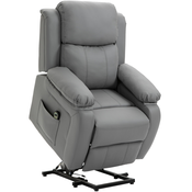 HOMCOM HOMCOM Relax fotelj Recliner 160°, usnjeni električni fotelj z naslonom za noge in daljinskim upravljalnikom, siv, (20755594)