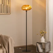 Domiluce Stojna svetilka Vento, črna/zlata, kovina, O 40 cm, E27 - Dnevna soba/jedilnica - Sodobni - zlata, črna
