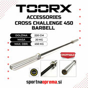 Toorx Cross Challenge 450 Barbell – olimpijska palica – dolžina 220 cm, teža 20 kg, max. obr. 450 kg – po naročilu (dobava 10 do 14 dni)