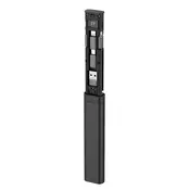 OEM Qualo, Hub 9 v 1 z bralnikom kartic in USB-C na USB-C kablom 65W, ultra praktičen, Črna, (5000185081)