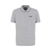 EA7 za moške. 8NPF16_PJVUZ Siva super tanka polo majica (4XL), Priložnostno, Bombaž, Kratek rokav