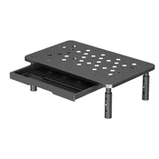 INF Nadgrajeno stojalo za monitor z predalom - Ergonomsko jekleno stojalo za računalnik Black, (5000284208)