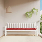 Jastuk za vrtnu klupu crveni 200 x 50 x 7 cm od tkanine Oxford