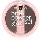 essence Brow Powder Duo set za obrvi odtenek 03 Dark 1.8 g