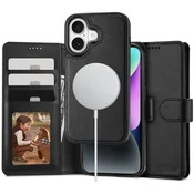 Ovitek Tech-Protect Book Magsafe za iPhone 16 - črn