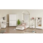 Hanah Home Komplet spavaca soba za tinejdžere ON25-W, Bela
