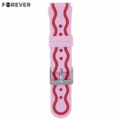 FOREVER Pašček silikonski za pametne ure, primeren za FOREVER KW-300, roza (pink)