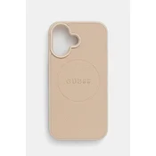 shumee Ovitek Guess Grained Ring MagSafe za iPhone 16, bež