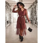 Resti Womens long dress with ruffles