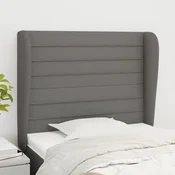 Vidaxl vidaXL Vzglavnik s krilci temno siv 93x23x118/128 cm blago