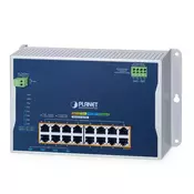 PLANET WGS-5215-16UP4X mrežni prekidač Upravljano L2/L2+ Gigabit Ethernet (10/100/1000) Podrška za napajanje putem Etherneta (PoE) Montaža na stol/zid Sivo, Plavo