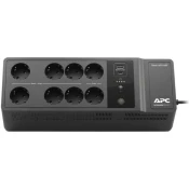 APC - APC Back-UPS 850VA, Standby, Floor, 850VA/520W, 230V, AVR, 8x Schuko (6x Full + 2x Surge), USB Type-C & A Fast Charger Ports (Total 2.4A), PF 0.61 (Full load), Battery 9Ah (RBC17), Line Protection RJ-45