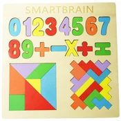 shumee Poučna lesena sestavljanka številke tangram tetris puzzle