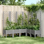 Vrtna sadilica s rešetkom svjetlosiva 160x120x142 cm PP