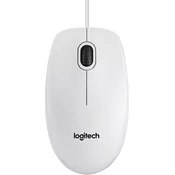 Logitech B100 optična miška, USB, bela