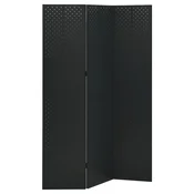 Sobna pregrada s 3 panela crna 120 x 180 cm celicna