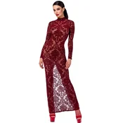 Noir Handmade F383 Kink Royal Gown Long Dress Burgundy M