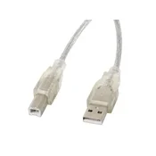 Lanberg USB kabel USB 2.0 A na B, 3m, transparenten
