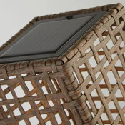 Searchlight Solarna LED terasna svetilka Marcjanna, rjava, ratana, 47 cm - Podeželska hiša/Rustikalna - rjava, siva - Les
