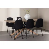 Venture Design Jedilna garnitura Piazza jedilna miza in stol Polar 180x90x75 cm moka in črna