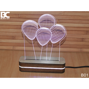 Black Cut 3D Lampa Baloni Bela