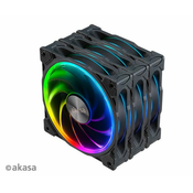 Akasa dodatni ventilator SOHO AR LED 12 cm RGB 3 kosi