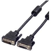 VALUE Value DVI priključni kabel DVI-D 24+1-polni vtič 3.00 m črna 11.99.5564 zaščiten\, lahko se privije DVI kabel, (20418725)