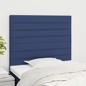 vidaXL Posteljno vzglavje 2 kosa moder 80x5x78/88 cm blago