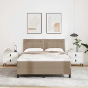 vidaXL vidaXL Postelja z vzmetnico Kapučino 160 x 200 cm Umetna koža, (5000128306)