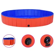 Sklopivi bazen za pse crveni 200 x 30 cm PVC