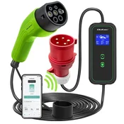 shumee Mobilni polnilnik Qoltec za električna vozila EV z regulacijo 2 v 1 tip 2 | 7 kW | 230 V | Wi-Fi | LCD | Prenosni | Wallbox | 5 m
