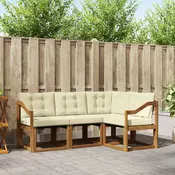 Set vanjskih sofa 4 kom. Prirodna i krem