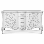 Casa Padrino Luxury Baroque Sideboard White/Silver 227 cm - Baroque Furniture - Made in Italy