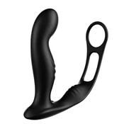 STIMULATOR PROSTATE Z EREKCIJSKIM OBROČKOM Passion Labs - analni vibrator za moške, silikon, debelina 2,4 cm