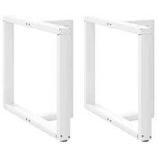 Vidaxl Noge za jedilno mizo v obliki črke T, 2 kosa, bele barve, 100 x 35 x (72–73) cm, jeklo