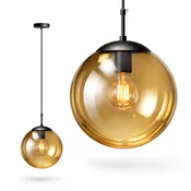 Viseča svetilka Amber Ball 25 cm E27 črna steklena krogla