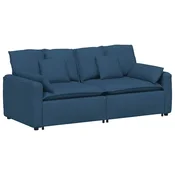 Vidaxl Modularni kavč z blazinami moder