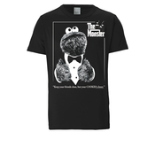 LOGOSHIRT Majica Sesamstrasse - Krümelmonster Pate  črna / bela